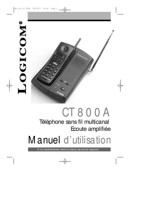 Guide utilisation LOGICOM CT 800A  de la marque LOGICOM