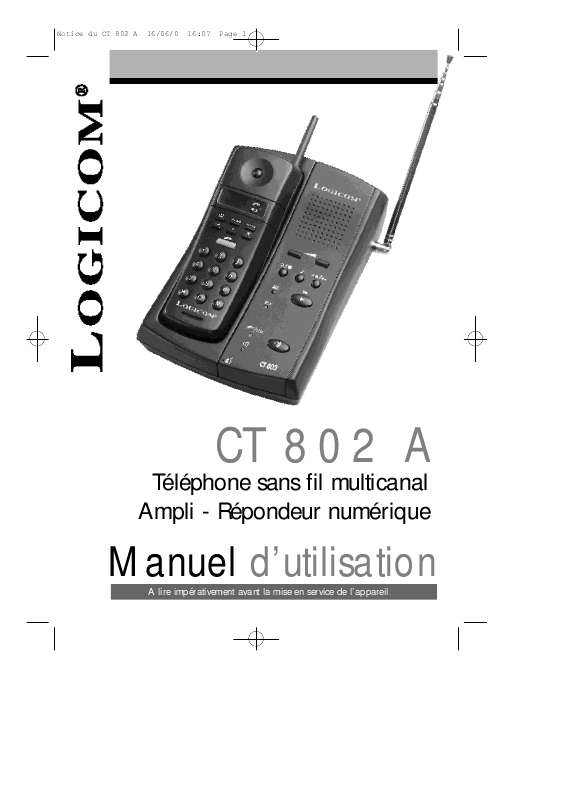 Guide utilisation LOGICOM CT 802 A  de la marque LOGICOM