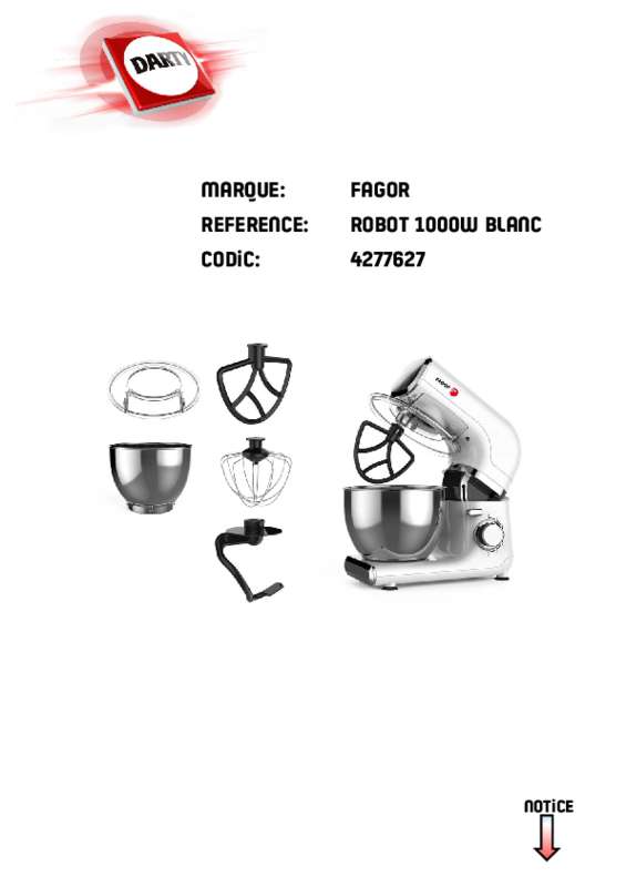 Guide utilisation FAGOR ROBOT 1000W de la marque FAGOR
