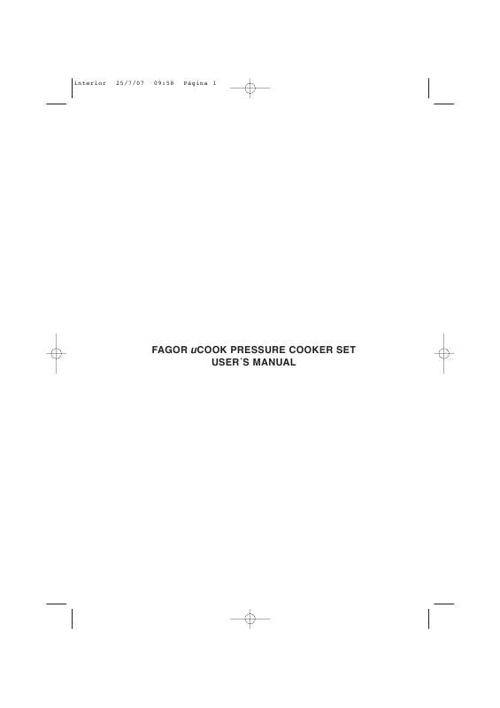 Guide utilisation  FAGOR UCOOK PRESSURE COOKER  de la marque FAGOR