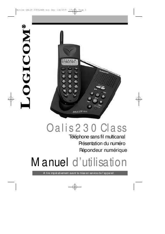 Guide utilisation LOGICOM OALIS 200 CLASS  de la marque LOGICOM