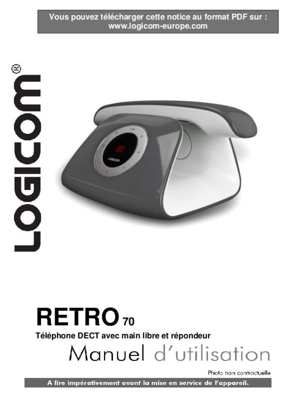 Guide utilisation LOGICOM RETRO 70  de la marque LOGICOM