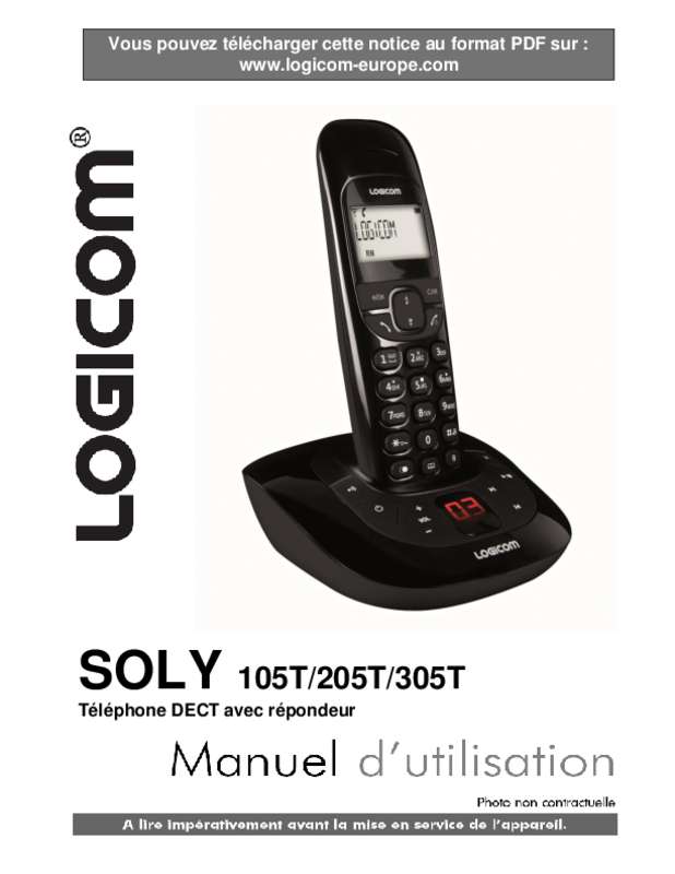 Guide utilisation LOGICOM SOLY 105T  de la marque LOGICOM