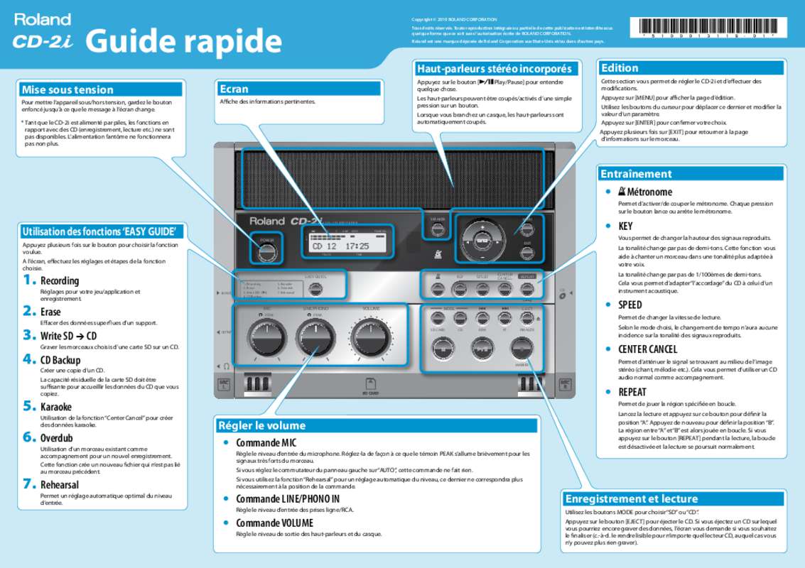 Guide utilisation  ROLAND CD-2I  de la marque ROLAND