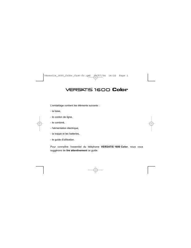 Guide utilisation ALCATEL VERSATIS 1600 COLOR  de la marque ALCATEL