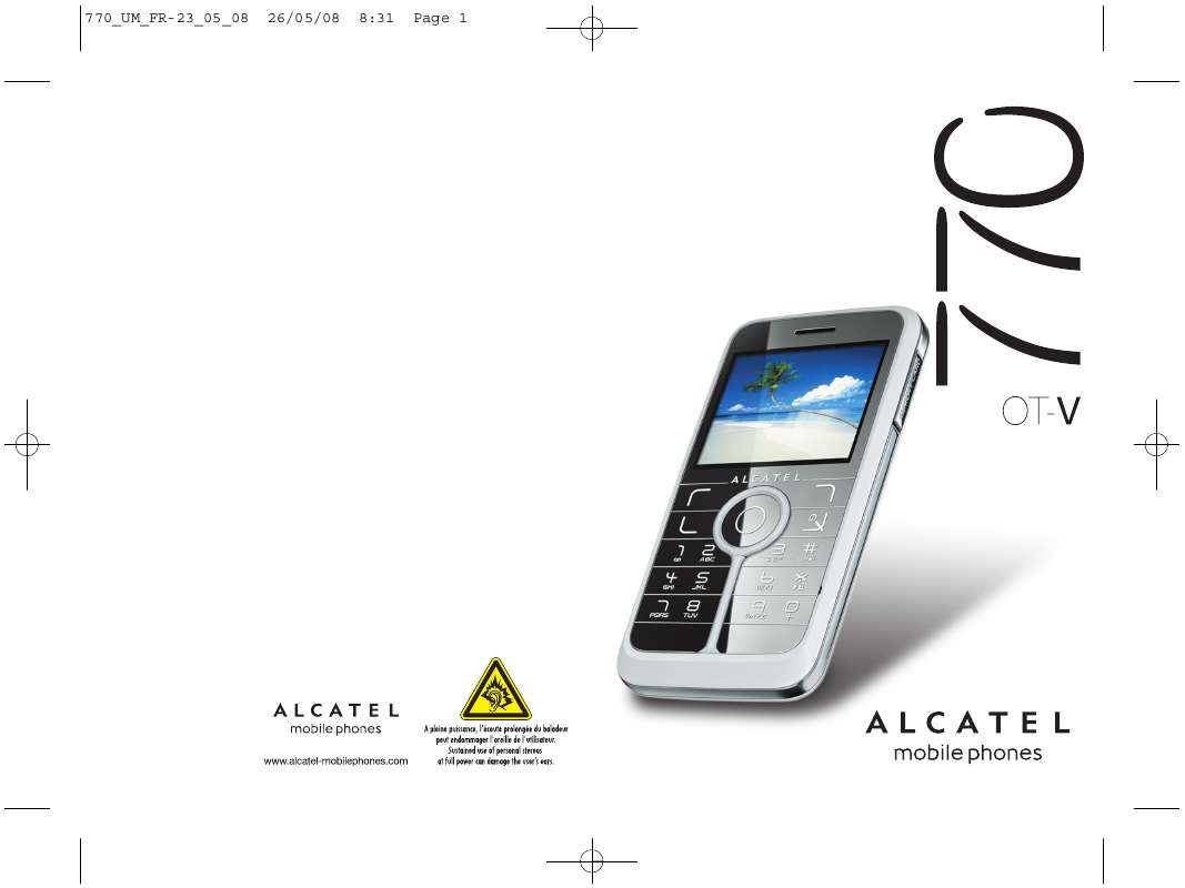 Guide utilisation ALCATEL OT-V770  de la marque ALCATEL