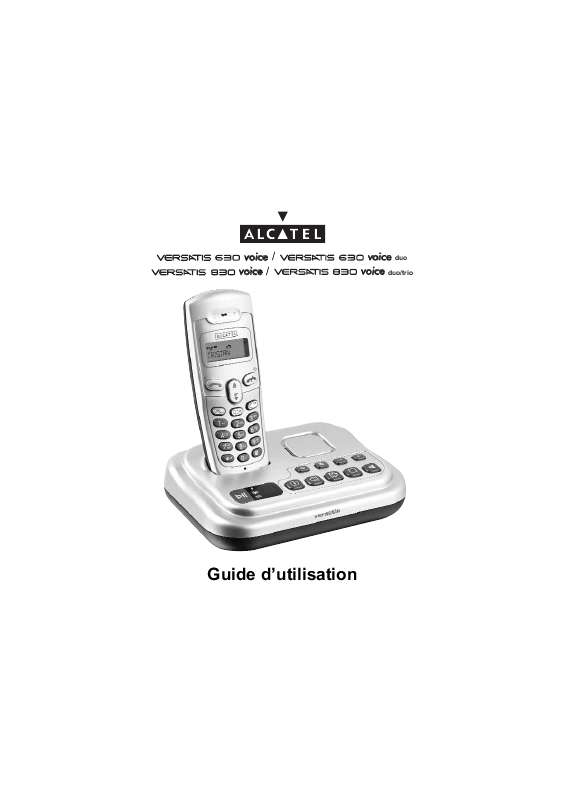 Guide utilisation ALCATEL VERSATIS 630 VOICE  de la marque ALCATEL