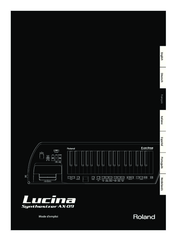 Guide utilisation  ROLAND LUCINA AX-09-BK  de la marque ROLAND