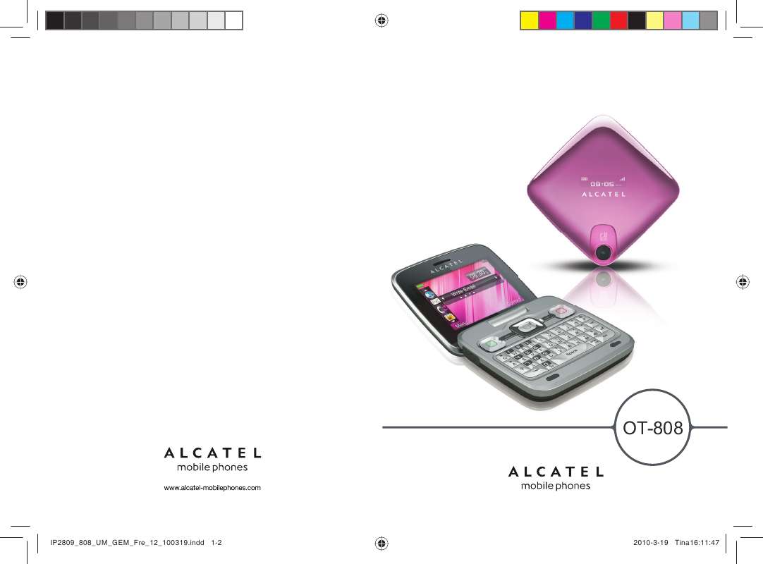 Guide utilisation ALCATEL OT-808  de la marque ALCATEL