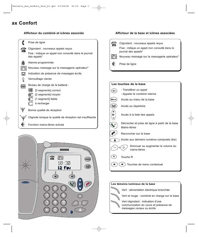 Guide utilisation ALCATEL VERSATIS MAX COMFORT  de la marque ALCATEL