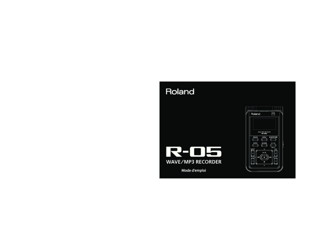 Guide utilisation  ROLAND R-05  de la marque ROLAND