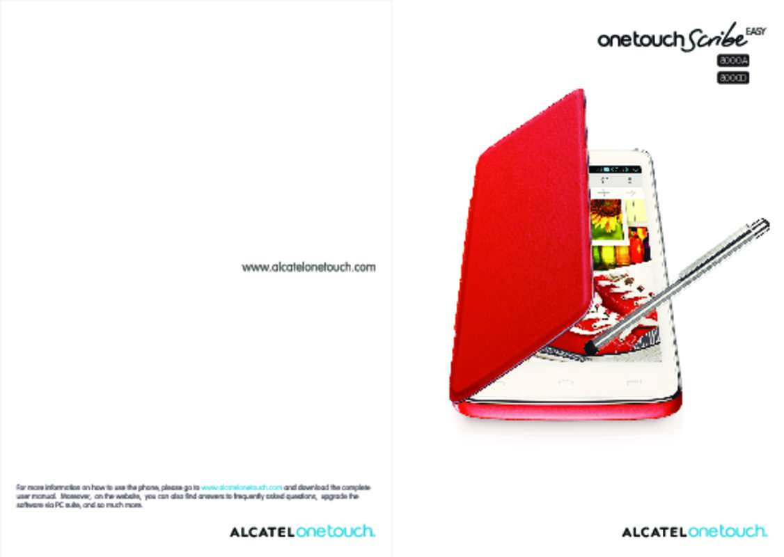 Guide utilisation ALCATEL ONETOUCH SCRIBE EASY 8000D  de la marque ALCATEL