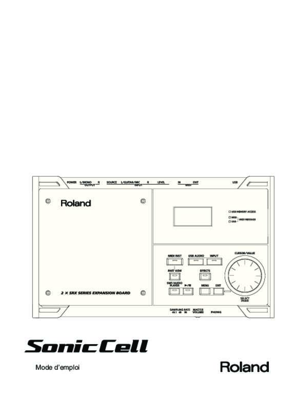 Guide utilisation  ROLAND SONIC CELL  de la marque ROLAND