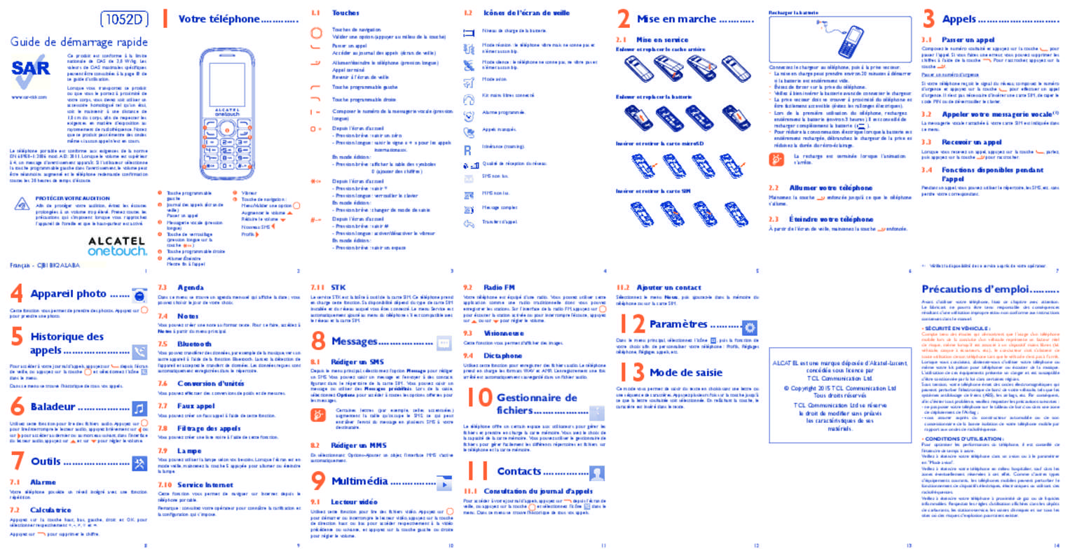 Guide utilisation ALCATEL 10.52  de la marque ALCATEL