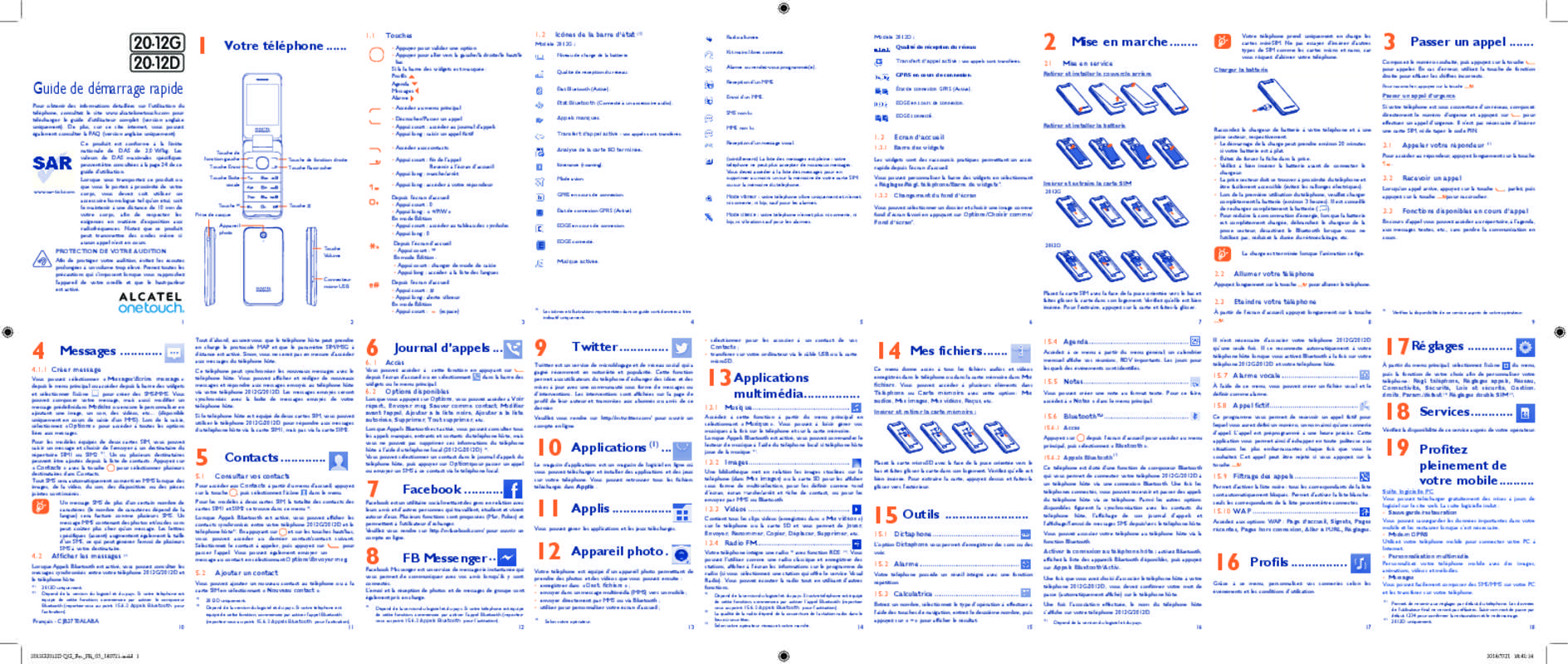 Guide utilisation ALCATEL 20.12D  de la marque ALCATEL