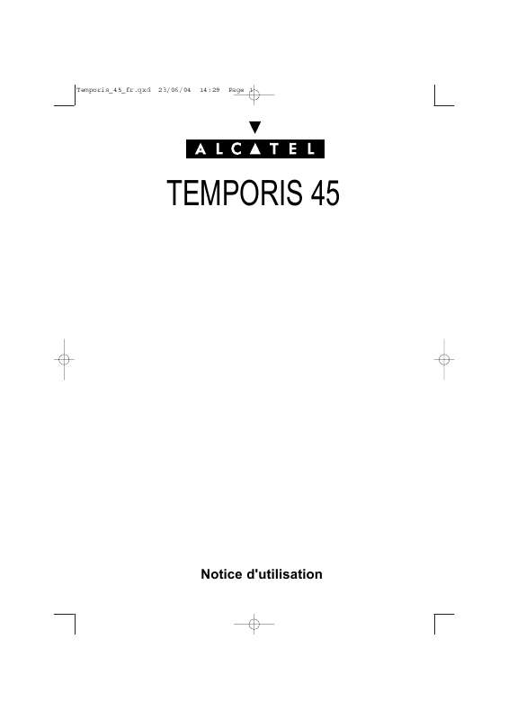 Guide utilisation ALCATEL TEMPORIS 45  de la marque ALCATEL