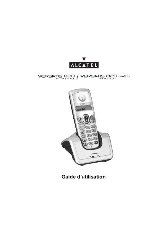 Guide utilisation ALCATEL VERSATIS 820  de la marque ALCATEL