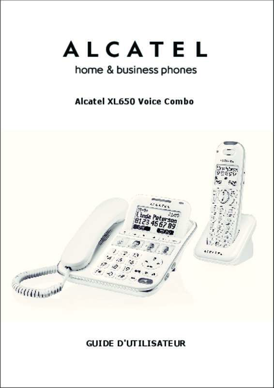 Guide utilisation ALCATEL XL 650 VOICE  de la marque ALCATEL