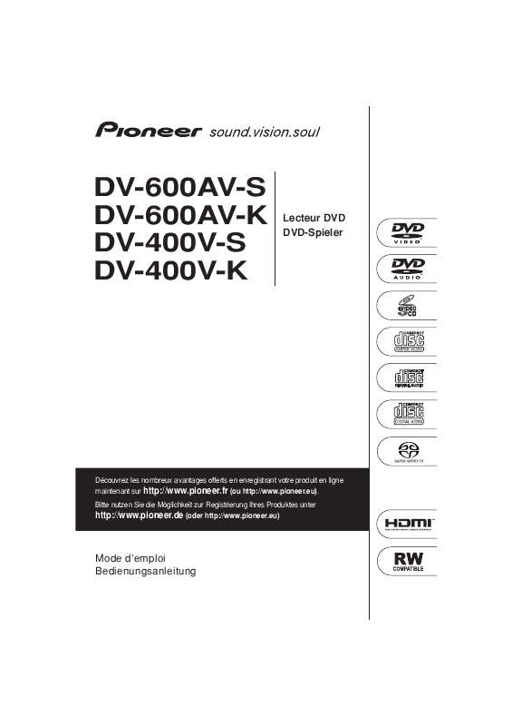 Guide utilisation PIONEER DV600AV-K  de la marque PIONEER