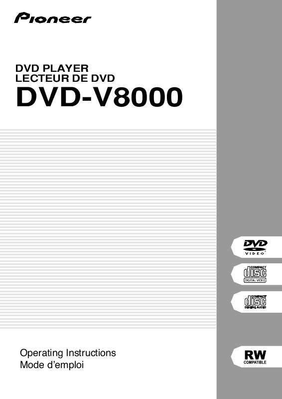 Guide utilisation PIONEER DVD-V8000  de la marque PIONEER