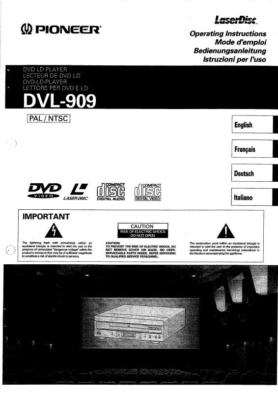 Guide utilisation PIONEER DVL-909  de la marque PIONEER