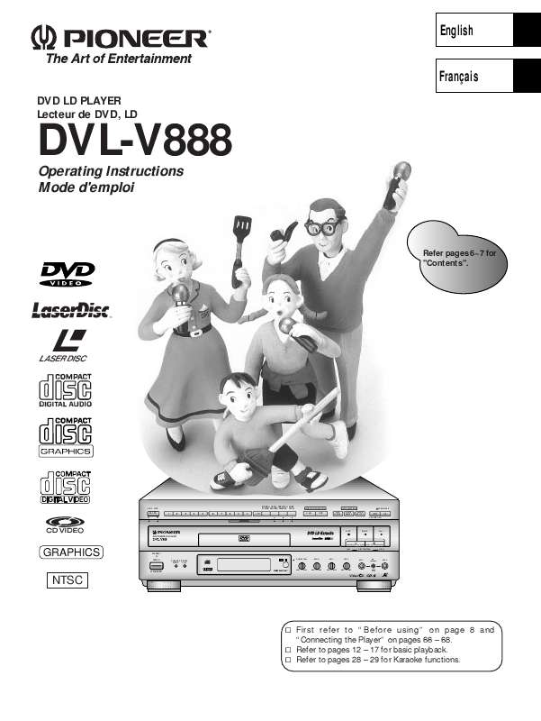 Guide utilisation PIONEER DVL-V888  de la marque PIONEER