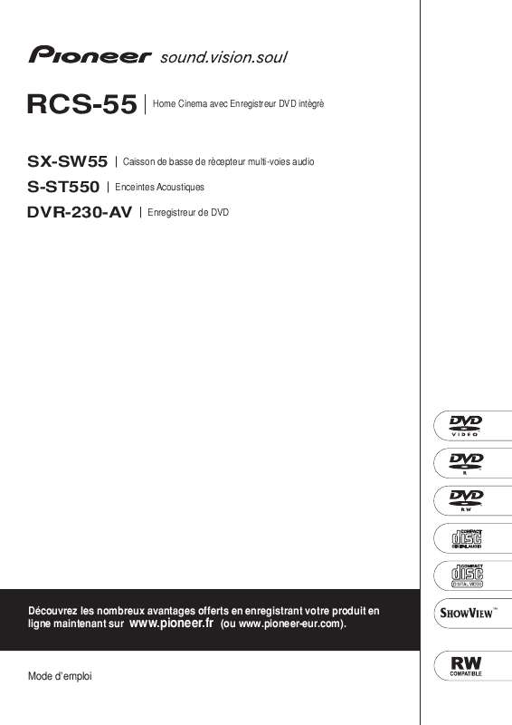 Guide utilisation PIONEER DVR-230-AV (RCS-55)  de la marque PIONEER