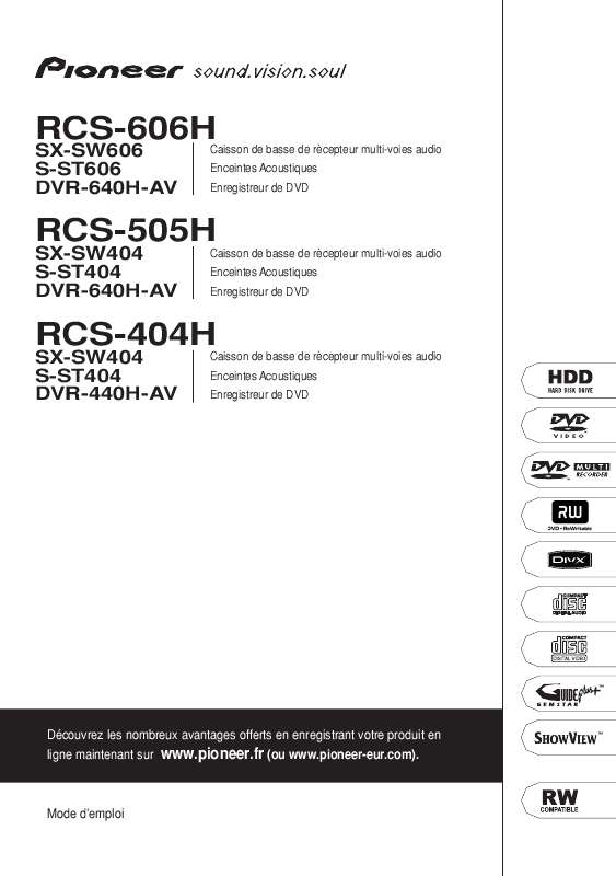 Guide utilisation PIONEER DVR-440H-AV (RCS-404H)  de la marque PIONEER