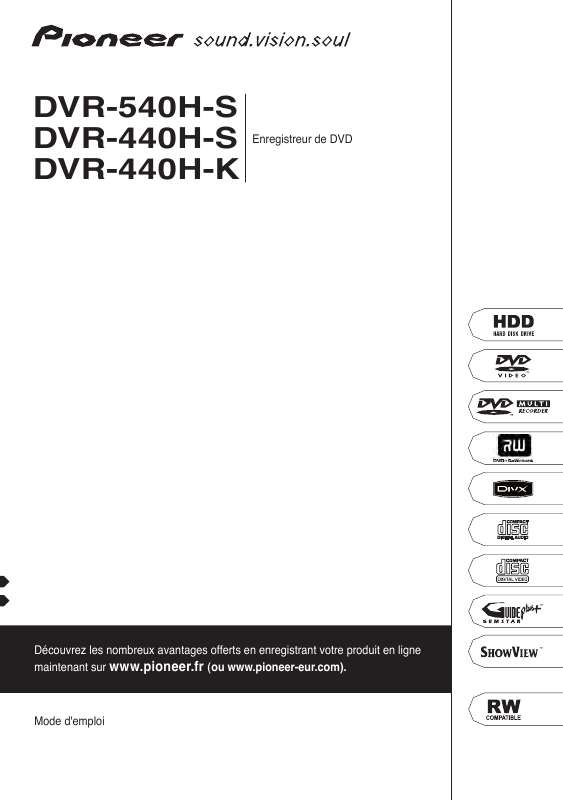 Guide utilisation PIONEER DVR-440H-K  de la marque PIONEER