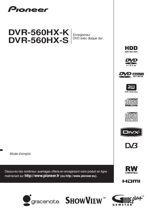Guide utilisation PIONEER DVR-560HX-K  de la marque PIONEER