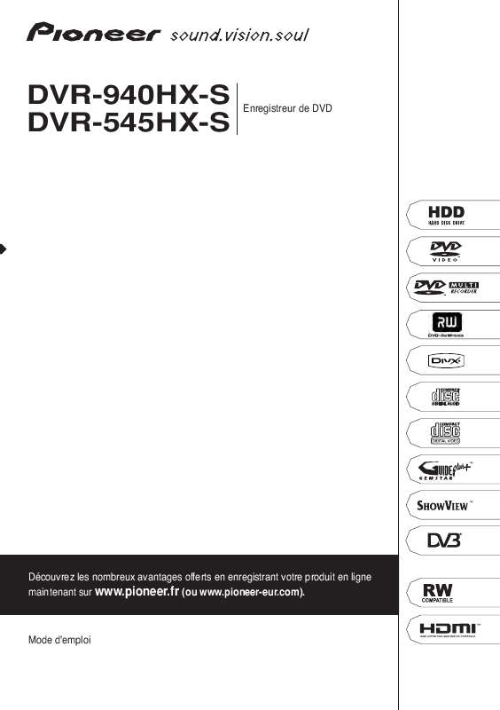 Guide utilisation PIONEER DVR-940HX-S  de la marque PIONEER