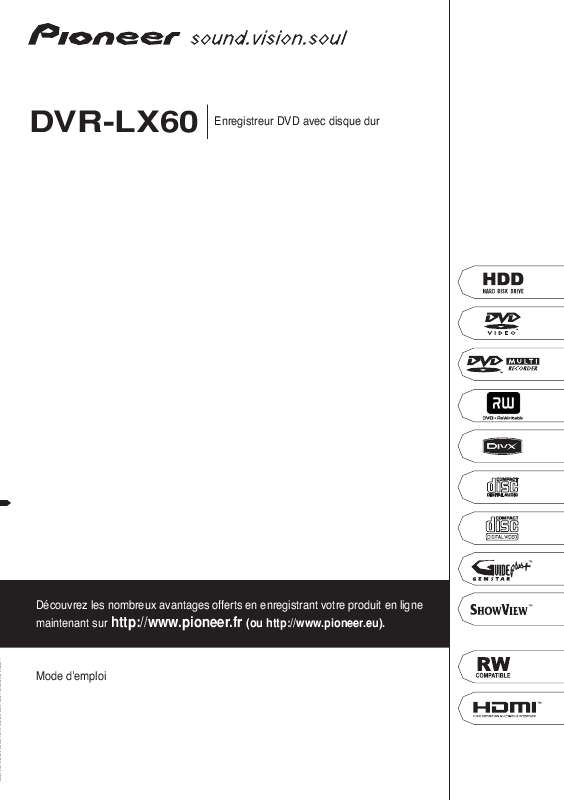 Guide utilisation PIONEER DVR-LX60  de la marque PIONEER