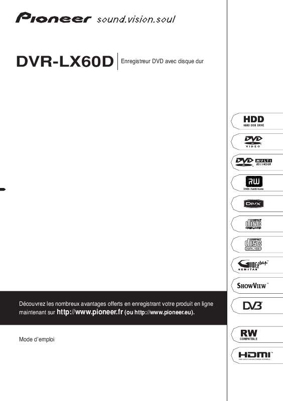 Guide utilisation PIONEER DVR-LX60D  de la marque PIONEER