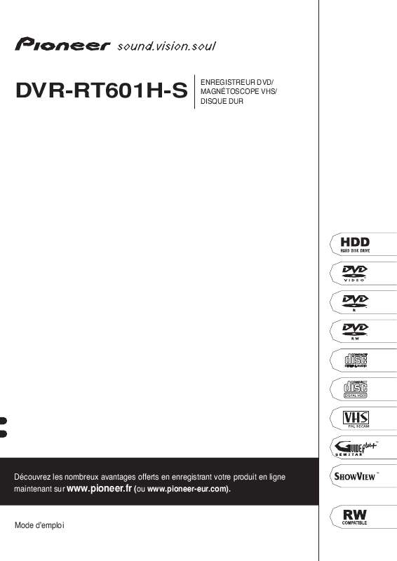 Guide utilisation PIONEER DVR-RT601H-S  de la marque PIONEER