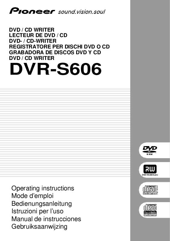 Guide utilisation PIONEER DVR-S606  de la marque PIONEER