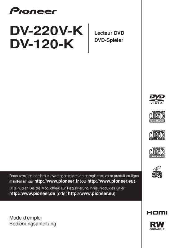 Guide utilisation PIONEER DV-220V-K  de la marque PIONEER