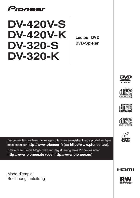 Guide utilisation PIONEER DV-320-K  de la marque PIONEER