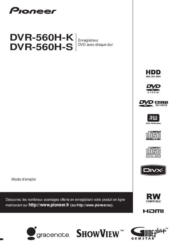 Guide utilisation PIONEER DVR-560H-K  de la marque PIONEER