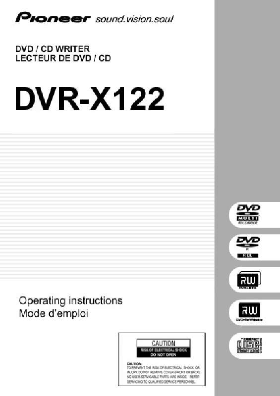 Guide utilisation PIONEER DVR-X122  de la marque PIONEER