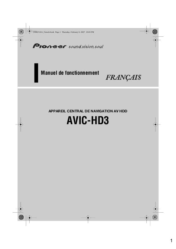 Guide utilisation PIONEER AVIC-HD3  de la marque PIONEER