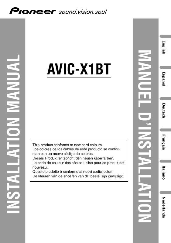 Guide utilisation PIONEER AVIC-X1BT  de la marque PIONEER