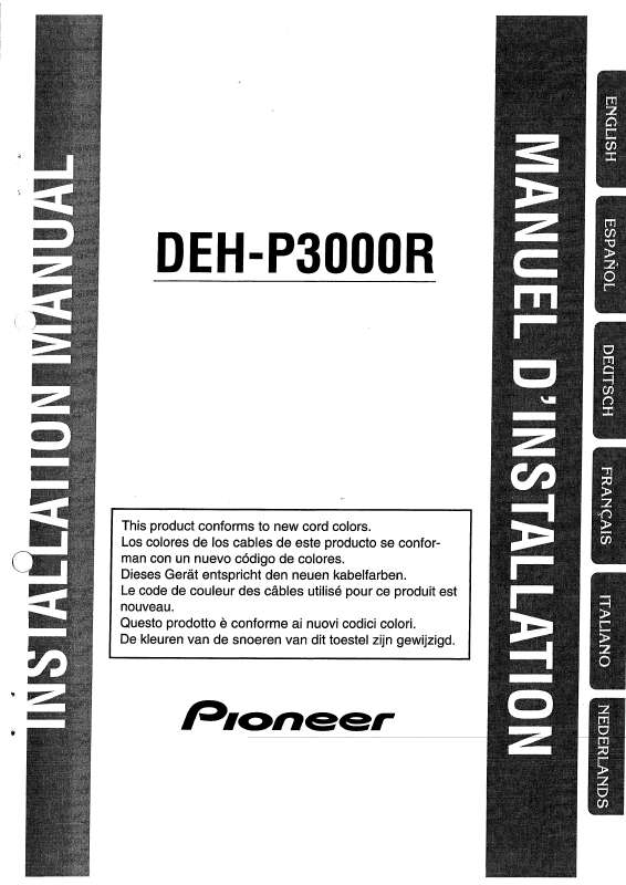 Guide utilisation PIONEER DEH-P3000R  de la marque PIONEER