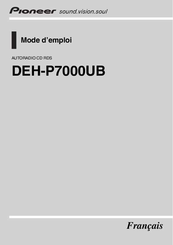 Guide utilisation PIONEER DEH-P7000UB  de la marque PIONEER
