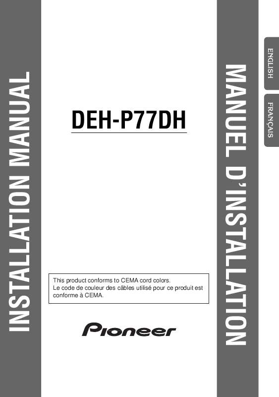 Guide utilisation PIONEER DEH-P77DH  de la marque PIONEER