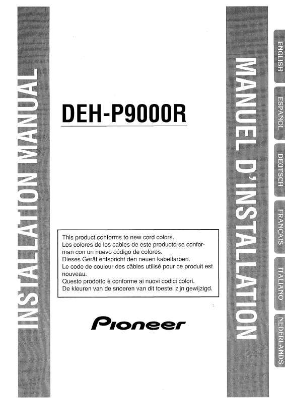 Guide utilisation PIONEER DEH-P9000R  de la marque PIONEER