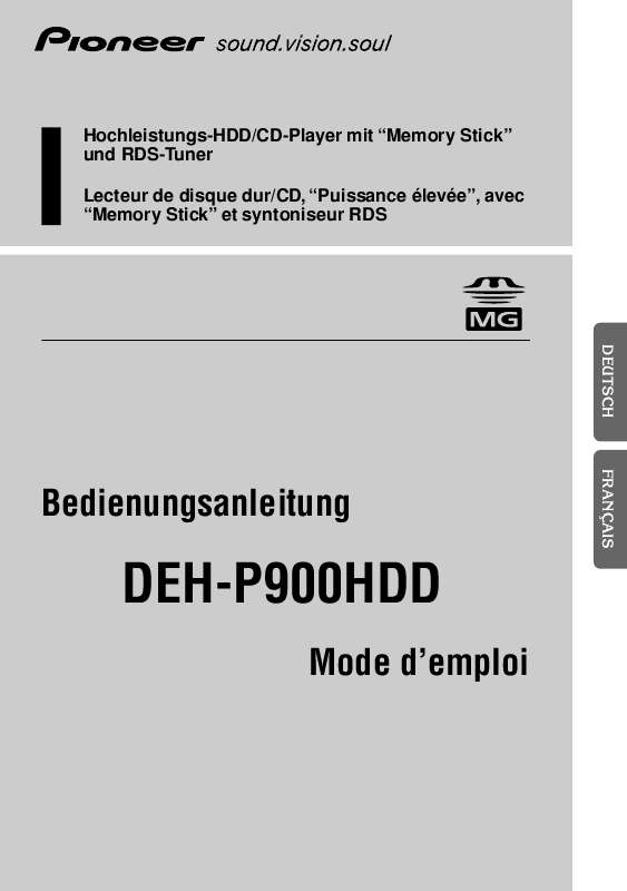 Guide utilisation PIONEER DEH-P900HDD  de la marque PIONEER