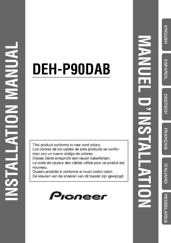 Guide utilisation PIONEER DEH-P90DAB  de la marque PIONEER
