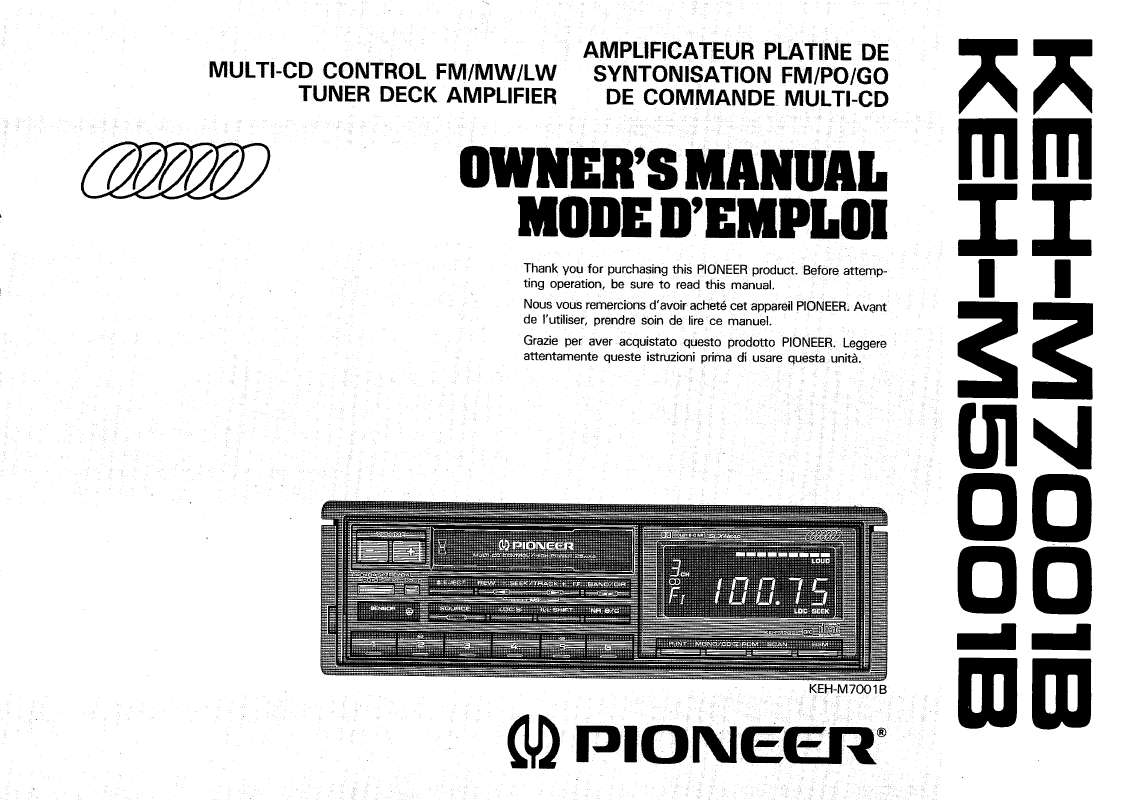 Guide utilisation PIONEER KEH-M5001B  de la marque PIONEER