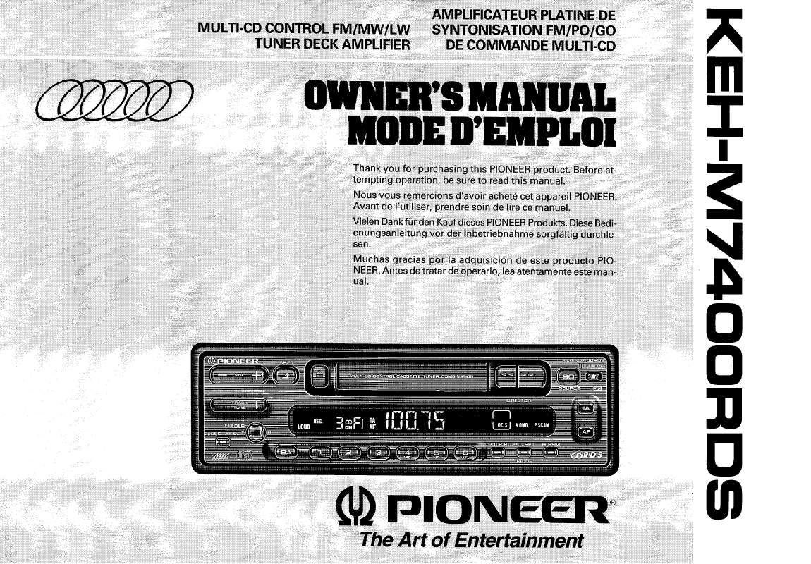 Guide utilisation PIONEER KEH-M7400RDS  de la marque PIONEER