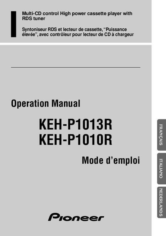 Guide utilisation PIONEER KEH-P1010R  de la marque PIONEER